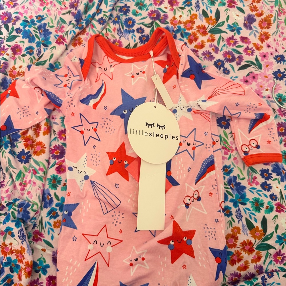 Little Sleepies Pink Star & Comet Long Sleeve Swim Rashguard